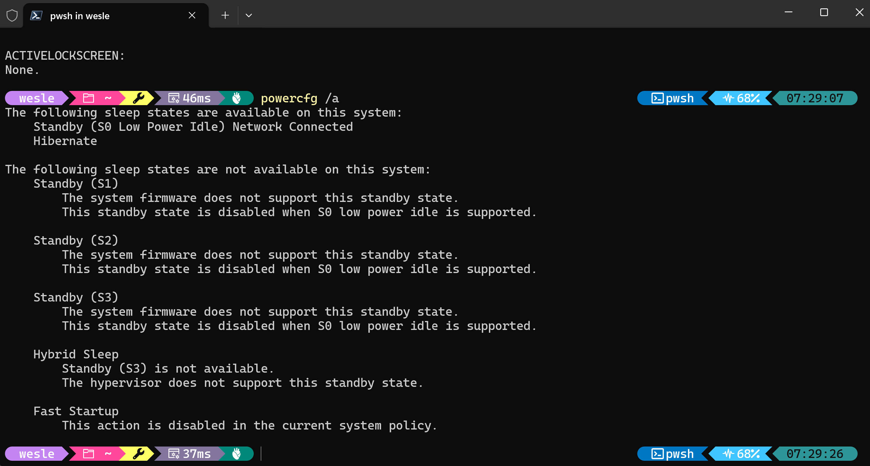 Supported Sleep modes